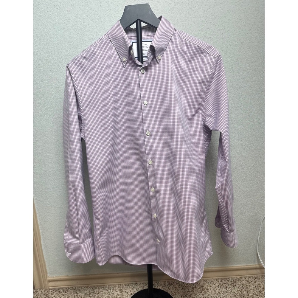 Charles Tyrwhitt Extra Slim Fit Non-Iron Shirt Purple White Check 15.5 33 Mens